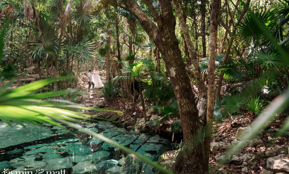 Stephanie & Lee's Magically Enchanting, Cenote Trash the Dress Session